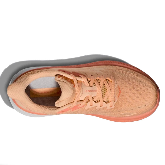 Womens HOKA Clifton 9 - Cantaloupe / White