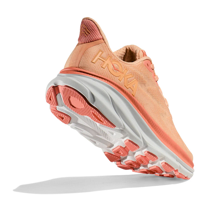 Womens HOKA Clifton 9 - Cantaloupe / White