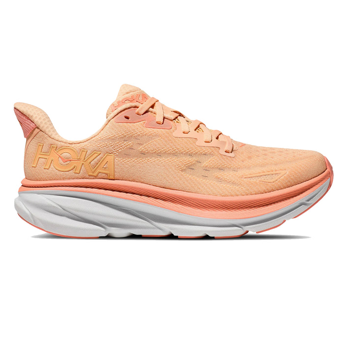 Womens HOKA Clifton 9 - Cantaloupe / White